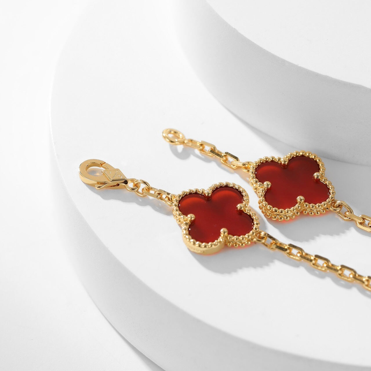 [ECHO ]CLOVER 10 MOTIFS CARNELIAN NECKLACE