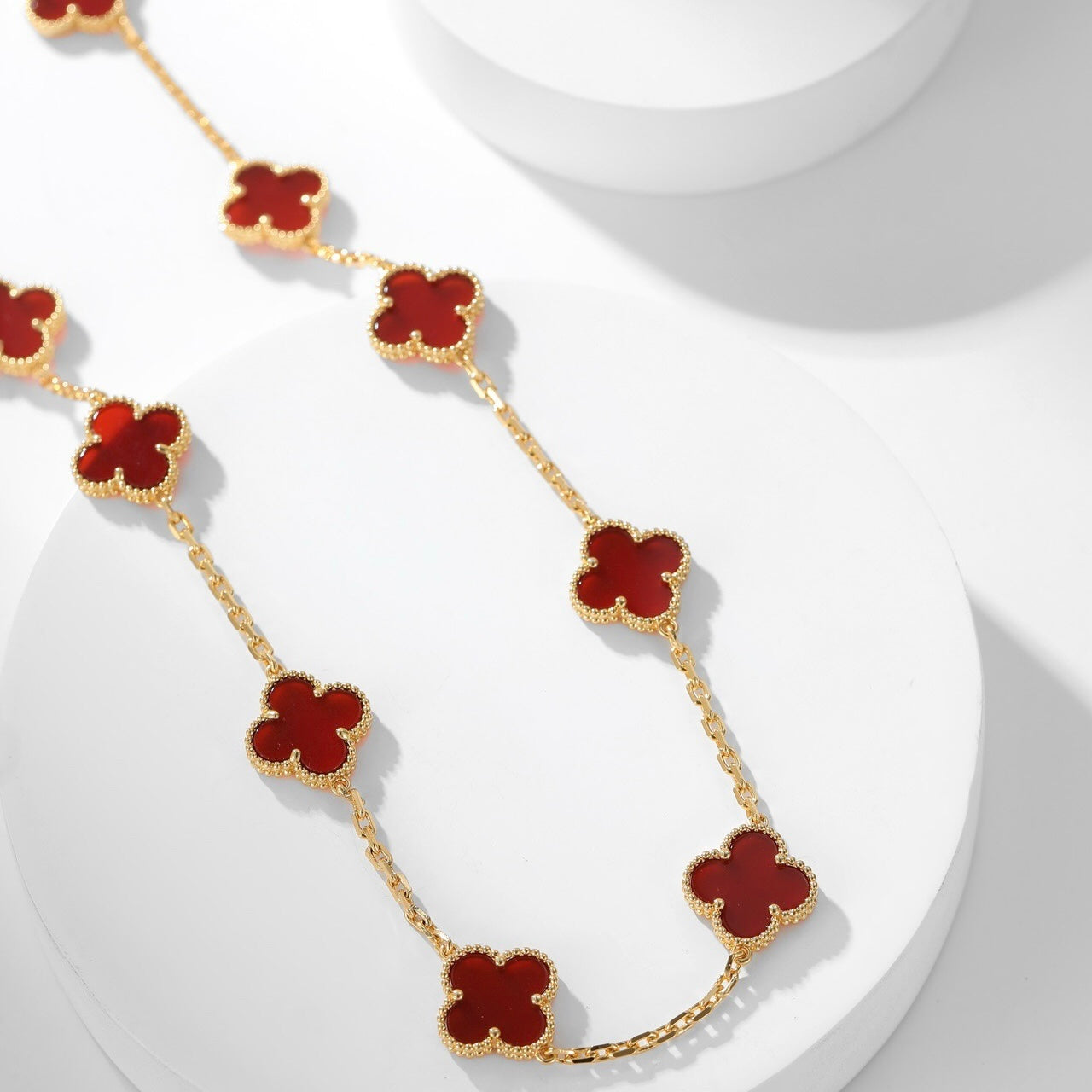 [ECHO ]CLOVER 10 MOTIFS CARNELIAN NECKLACE