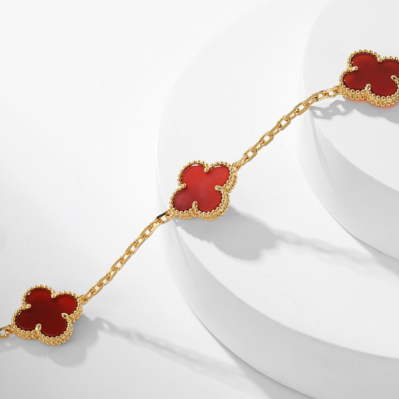 [ECHO ]CLOVER 10 MOTIFS CARNELIAN NECKLACE