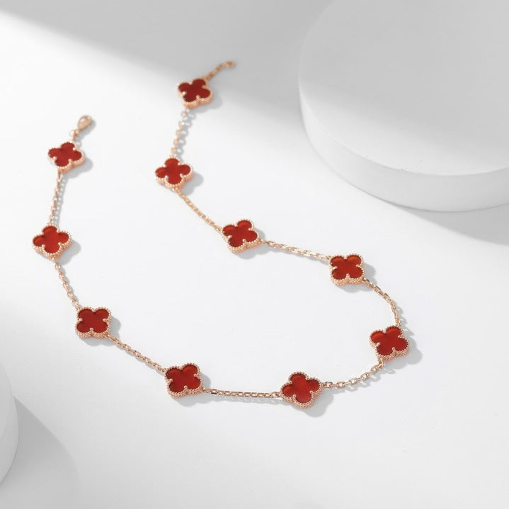 [ECHO ]CLOVER 10 MOTIFS CARNELIAN NECKLACE