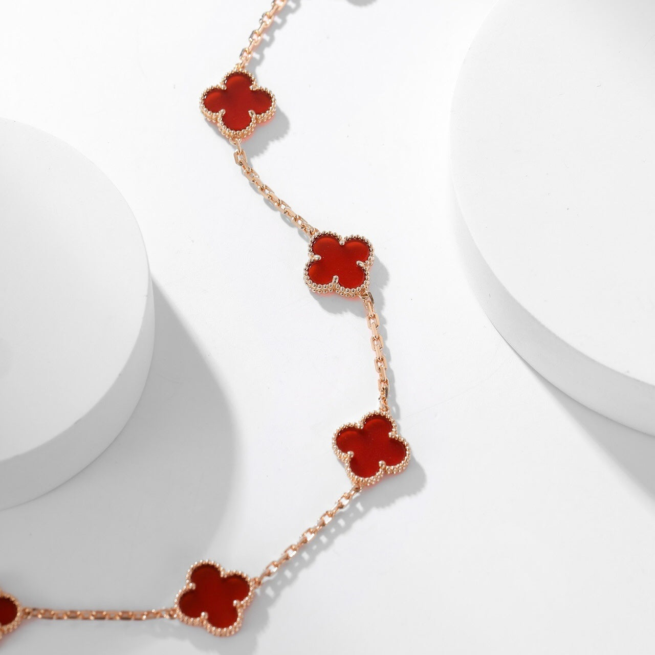 [ECHO ]CLOVER 10 MOTIFS CARNELIAN NECKLACE