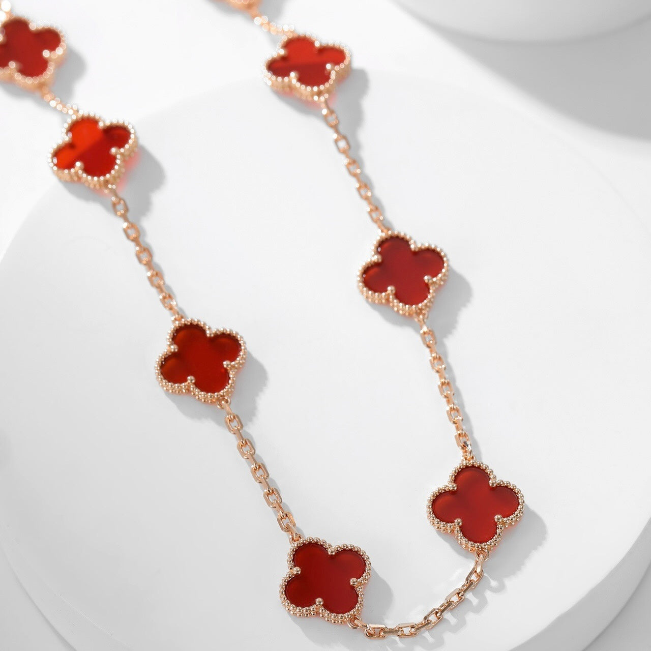 [ECHO ]CLOVER 10 MOTIFS CARNELIAN NECKLACE