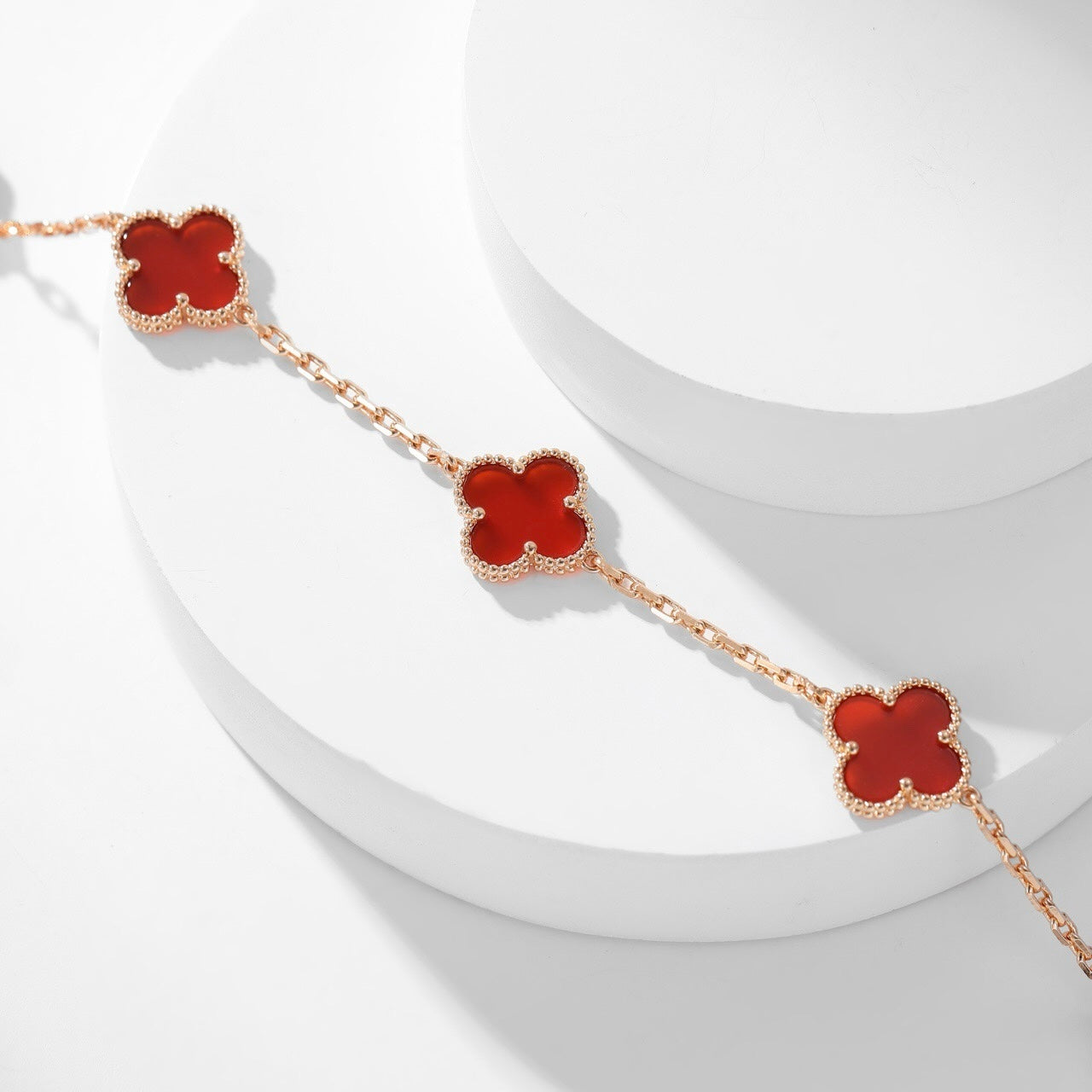 [ECHO ]CLOVER 10 MOTIFS CARNELIAN NECKLACE