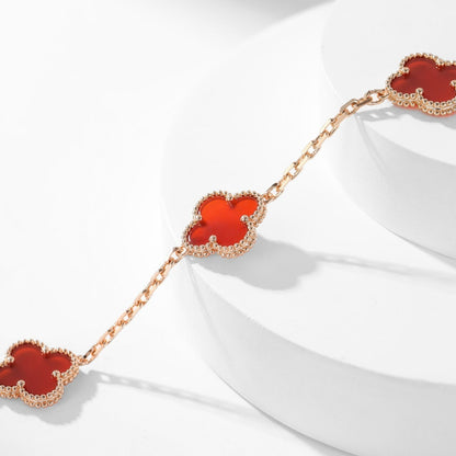 [ECHO ]CLOVER 10 MOTIFS CARNELIAN NECKLACE