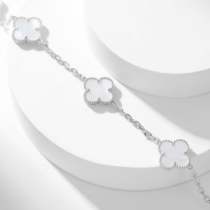 [ECHO ]CLOVER 10 MOTIFS WHITE MOTHER OF PEARL NECKLACE