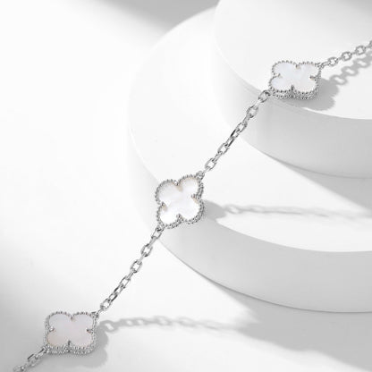 [ECHO ]CLOVER 10 MOTIFS WHITE MOTHER OF PEARL NECKLACE