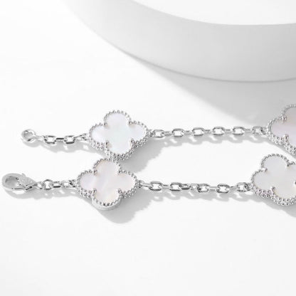 [ECHO ]CLOVER 10 MOTIFS WHITE MOTHER OF PEARL NECKLACE