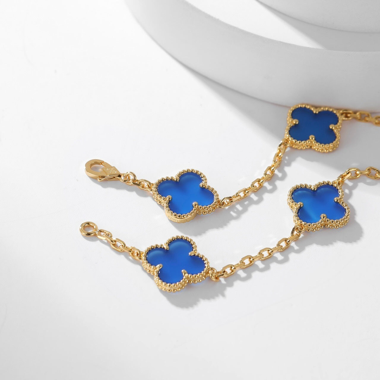 [ECHO ]CLOVER 10 MOTIFS BLUE AGATE NECKLACE
