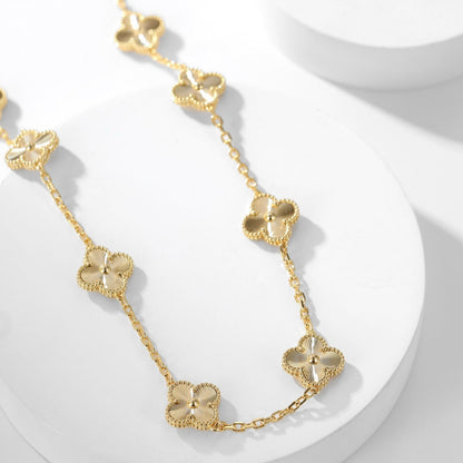 [ECHO ]CLOVER 10 MOTIFS LASER NECKLACE