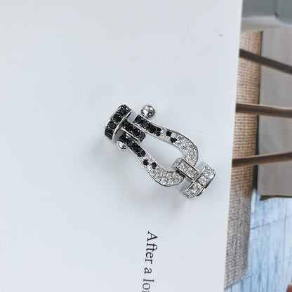 [ECHO ]FORCE LARGE HORSESHOE BLACK WHITE DIAMOND BRACELET ROSE GOLD