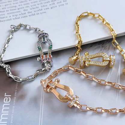 [ECHO ]FORCE LARGE HORSESHOE CLASP  METAL BRACELET