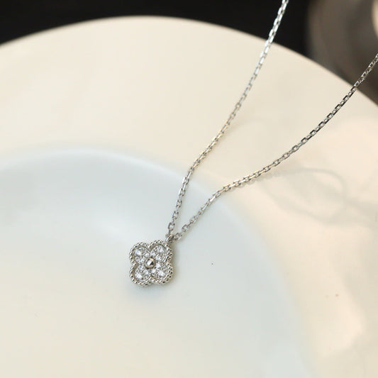 [ECHO ]CLOVER MINI 9.5MM PENDANT DIAMOND NECKLACE