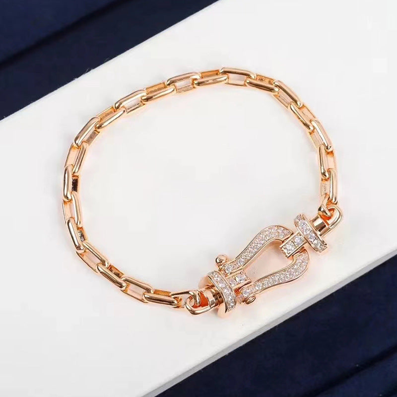 [ECHO ]FORCE LARGE HORSESHOE CLASP  METAL BRACELET
