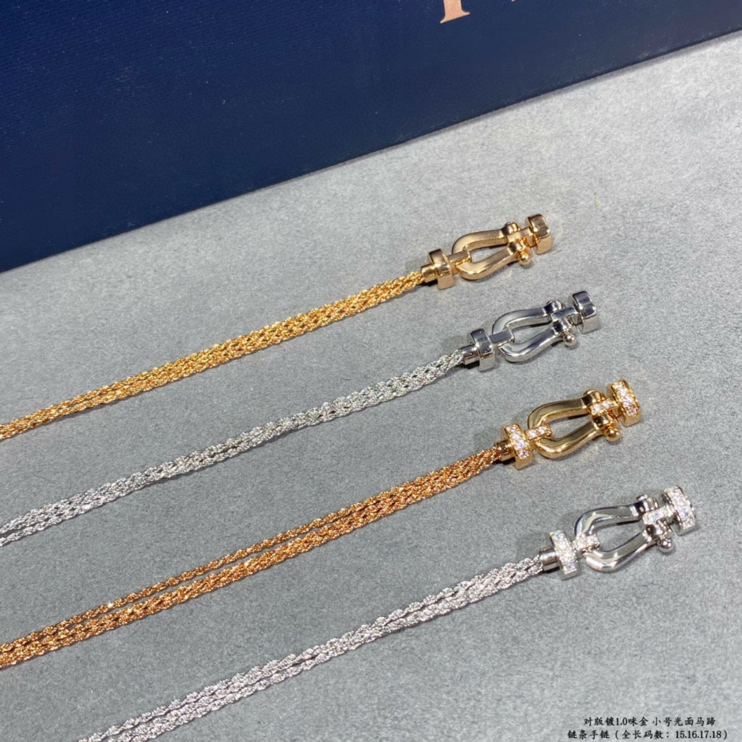 [ECHO ]FORCE SMALL HORSESHOE  DIAMOND CHAIN ROPE BRACELET