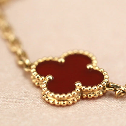 [ECHO ] CLOVER 5 MOTIF RED CORNELIAN BRACELET COLLECTION