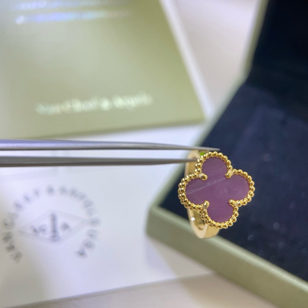 [ECHO ]CLOVER  PURPLE VIOLET RING
