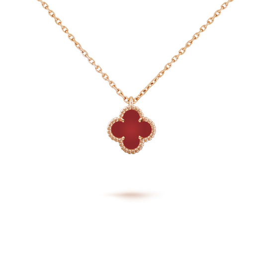 [ECHO ]CLOVER MINI 9.5MM WHITE CARNELIANS NECKLACE