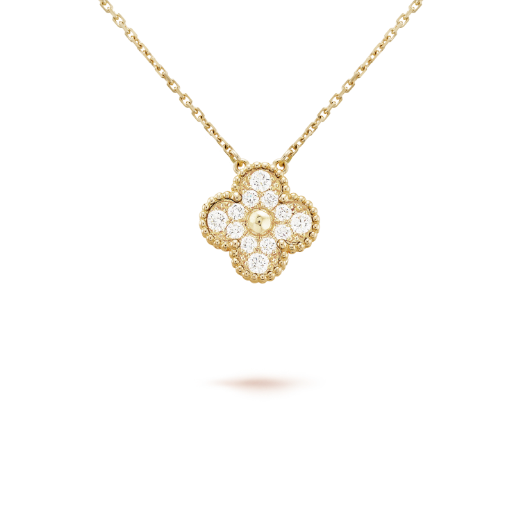 [ECHO ]CLOVER 15MM DIAMOND SINGLE FLOWER NECKLACE