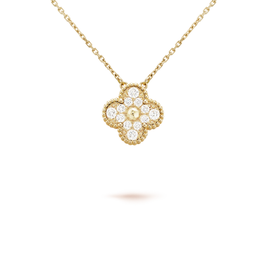 [ECHO ]CLOVER 15MM DIAMOND SINGLE FLOWER NECKLACE