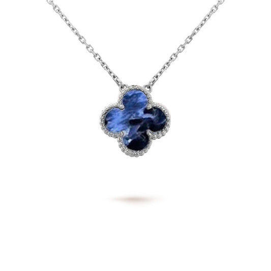 [ECHO ]CLOVER 15MM PIETERSITE NECKLACE SILVER