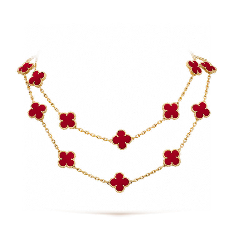 [ECHO ]CLOVER 20 MOTIFS CARNELIAN NECKLACE