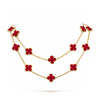 [ECHO ]CLOVER 20 MOTIFS CARNELIAN NECKLACE