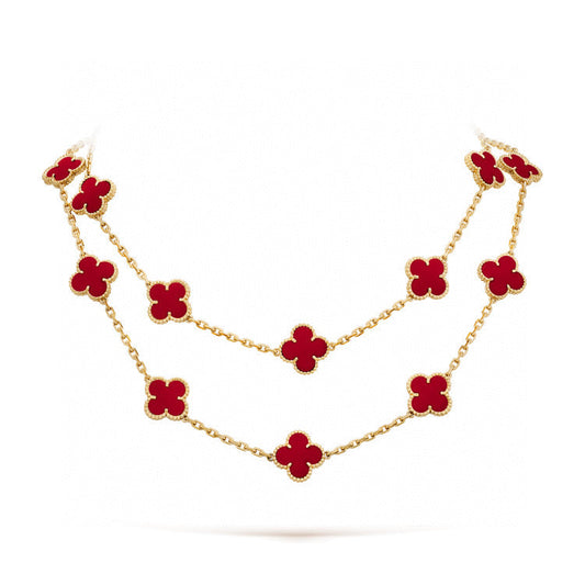 [ECHO ]CLOVER 20 MOTIFS CARNELIAN NECKLACE