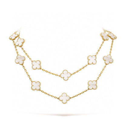 [ECHO ]CLOVER 20 MOTIFS WHITE MOP NECKLACE