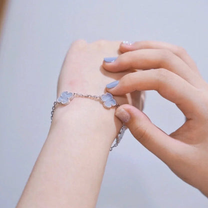 [ECHO ] CLOVER 5 MOTIF PURPLE CHALCEDONY BRACELET COLLECTION