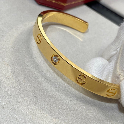 [ECHO ]LOVE BRACELET 6.1MM 1 DIAMOND OPEN CUFF