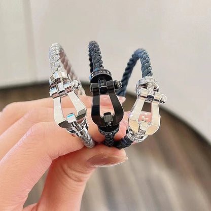 [ECHO ]FORCE LARGE HORSESHOE NO DIAMOND BRACELET SILVER