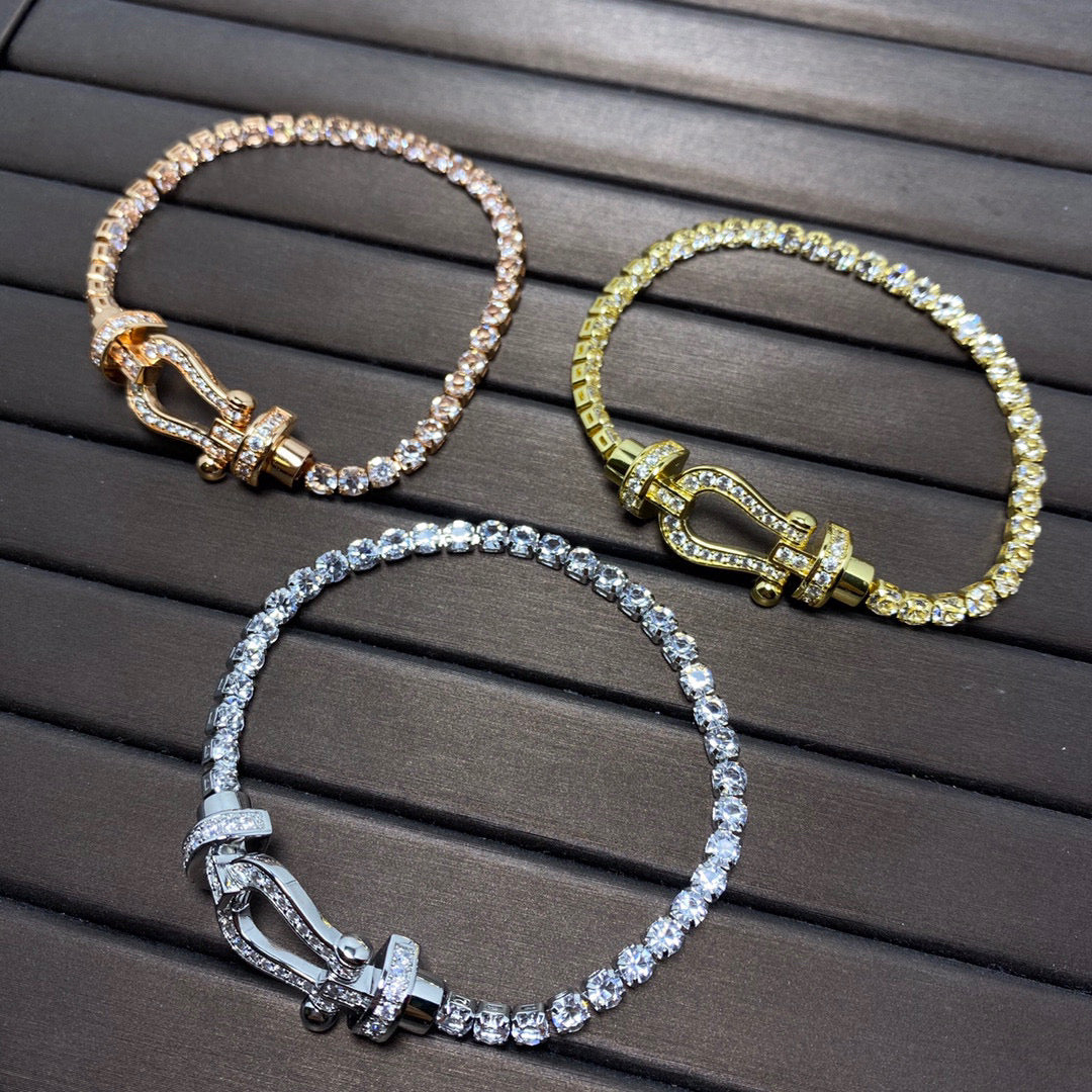 [ECHO ]FORCE  HORSESHOE  DIAMOND TENNIS BRACELET