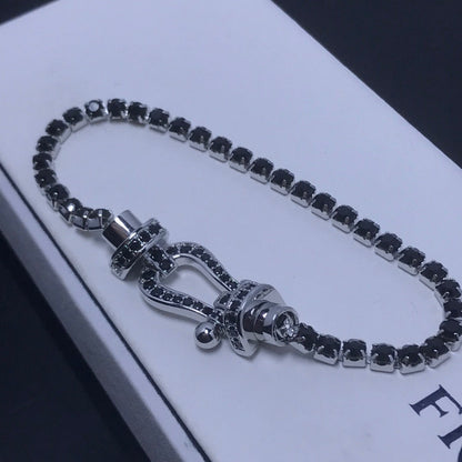 [ECHO ]FORCE  LARGE HORSESHOE FULL DIAMOND TENNIS BRACELET