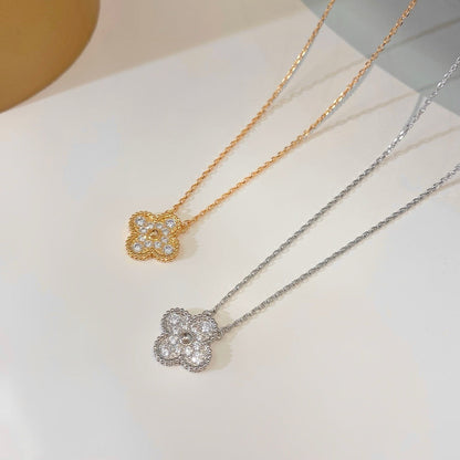 [ECHO ]CLOVER 15MM DIAMOND SINGLE FLOWER NECKLACE