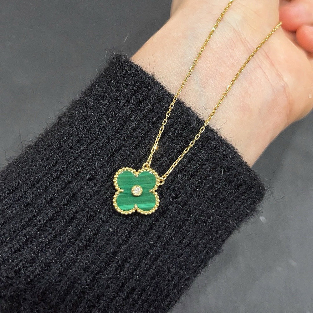 [ECHO ]CLOVER 15MM DIAMOND TURQUOISE NECKLACE