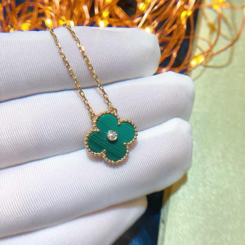 [ECHO ]CLOVER 15MM DIAMOND TURQUOISE NECKLACE