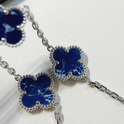 [ECHO ]CLOVER 5 MOTIF PIETERSITE SILVER BRACELET
