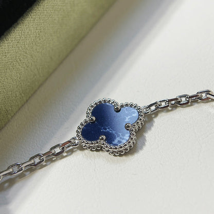 [ECHO ]CLOVER 5 MOTIF PIETERSITE SILVER BRACELET