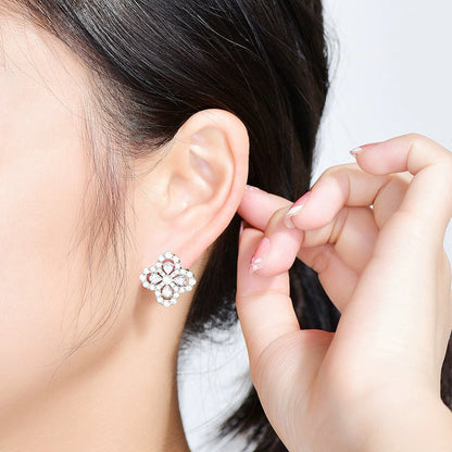 [ECHO ]LOOP EARRINGS FULL MOTIF DIAMOND 16MM