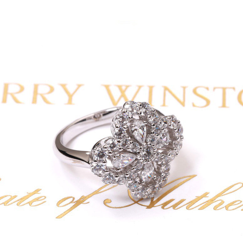 [ECHO ]LOOP RING FULL MOTIF DIAMOND 16MM SILVE