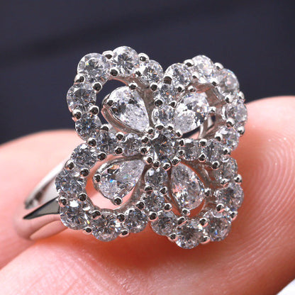 [ECHO ]LOOP RING FULL MOTIF DIAMOND 16MM SILVE