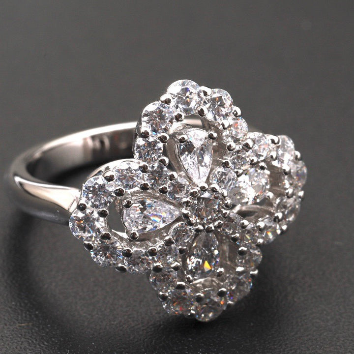 [ECHO ]LOOP RING FULL MOTIF DIAMOND 16MM SILVE