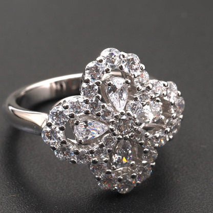 [ECHO ]LOOP RING FULL MOTIF DIAMOND 16MM SILVE