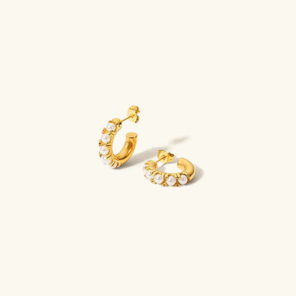 [Echo Fine]Irene Pearl Hoop Earrings