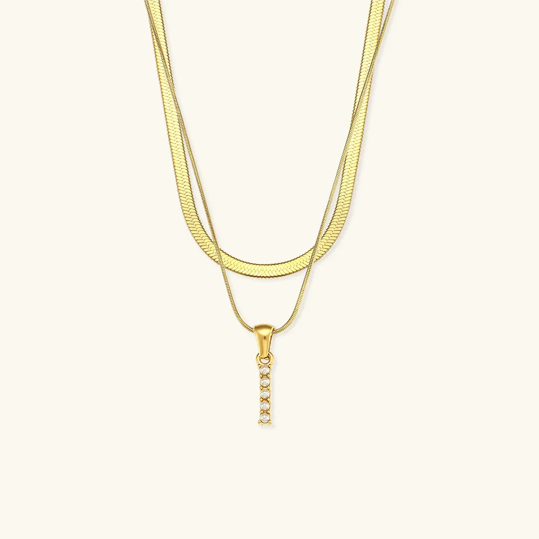 [Echo Fine]Fiona Layered Gold Initial Letter Necklace