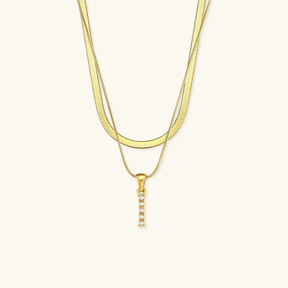 [Echo Fine]Fiona Layered Gold Initial Letter Necklace