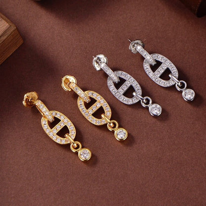 [ECHO ]HM CHAINE DIAMOND EARRINGS