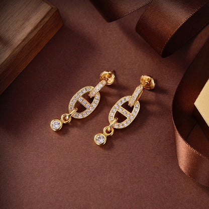 [ECHO ]HM CHAINE DIAMOND EARRINGS