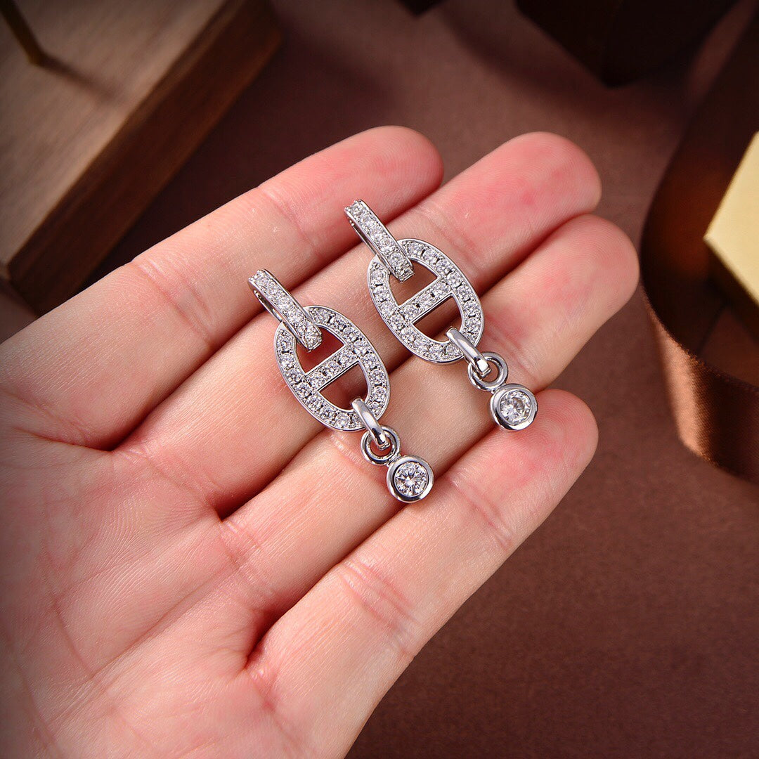 [ECHO ]HM CHAINE DIAMOND EARRINGS