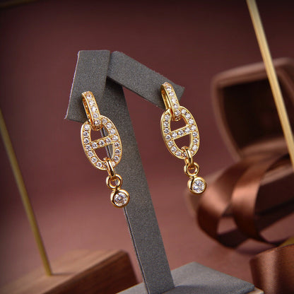 [ECHO ]HM CHAINE DIAMOND EARRINGS